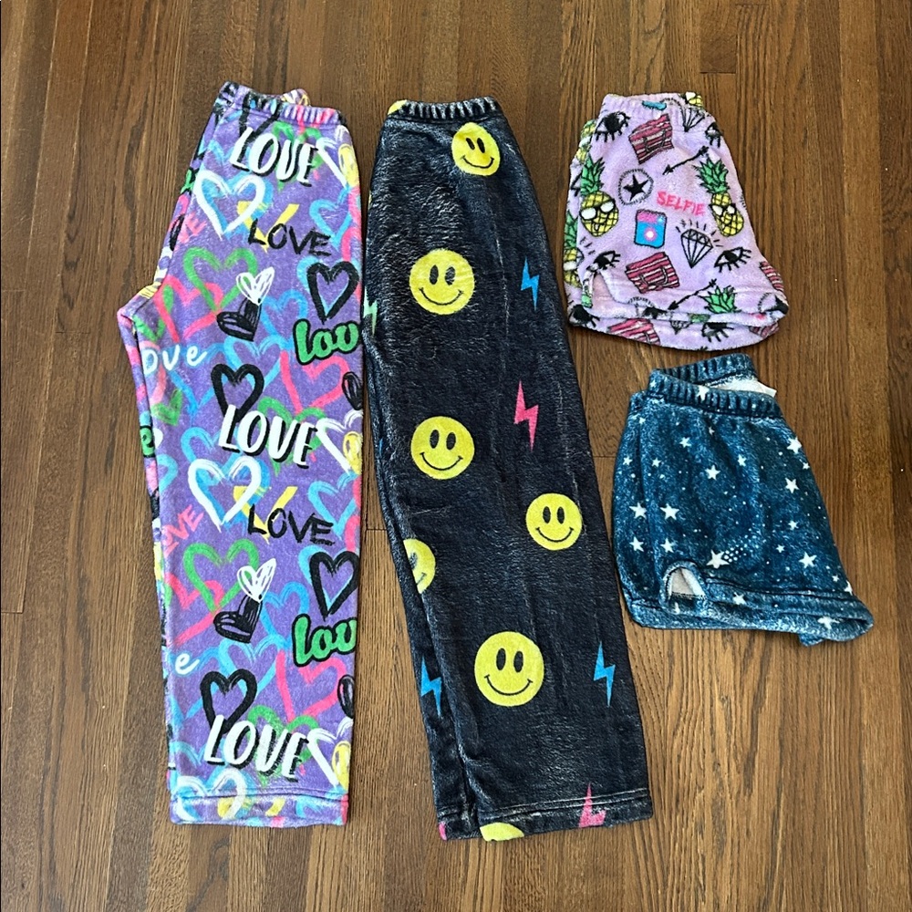 Heartbreaker fuzzy Pajama bottoms -lot of 4 - size 6x